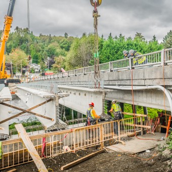 Final girder set in place on new structure